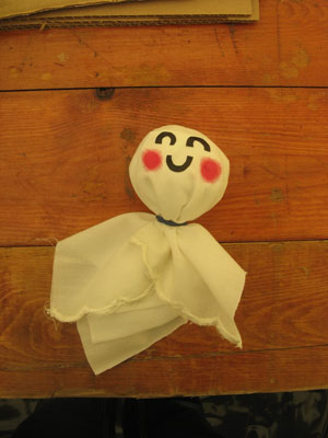 Example Teru Teru Bozu made by Pui Lee for demonstration purposes